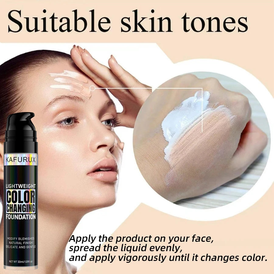 1 pc Magic Color-Changing Liquid Foundation | Soft Matte, Long-Lasting, Hydrating Makeup Base, Suitable for All Skin Tones