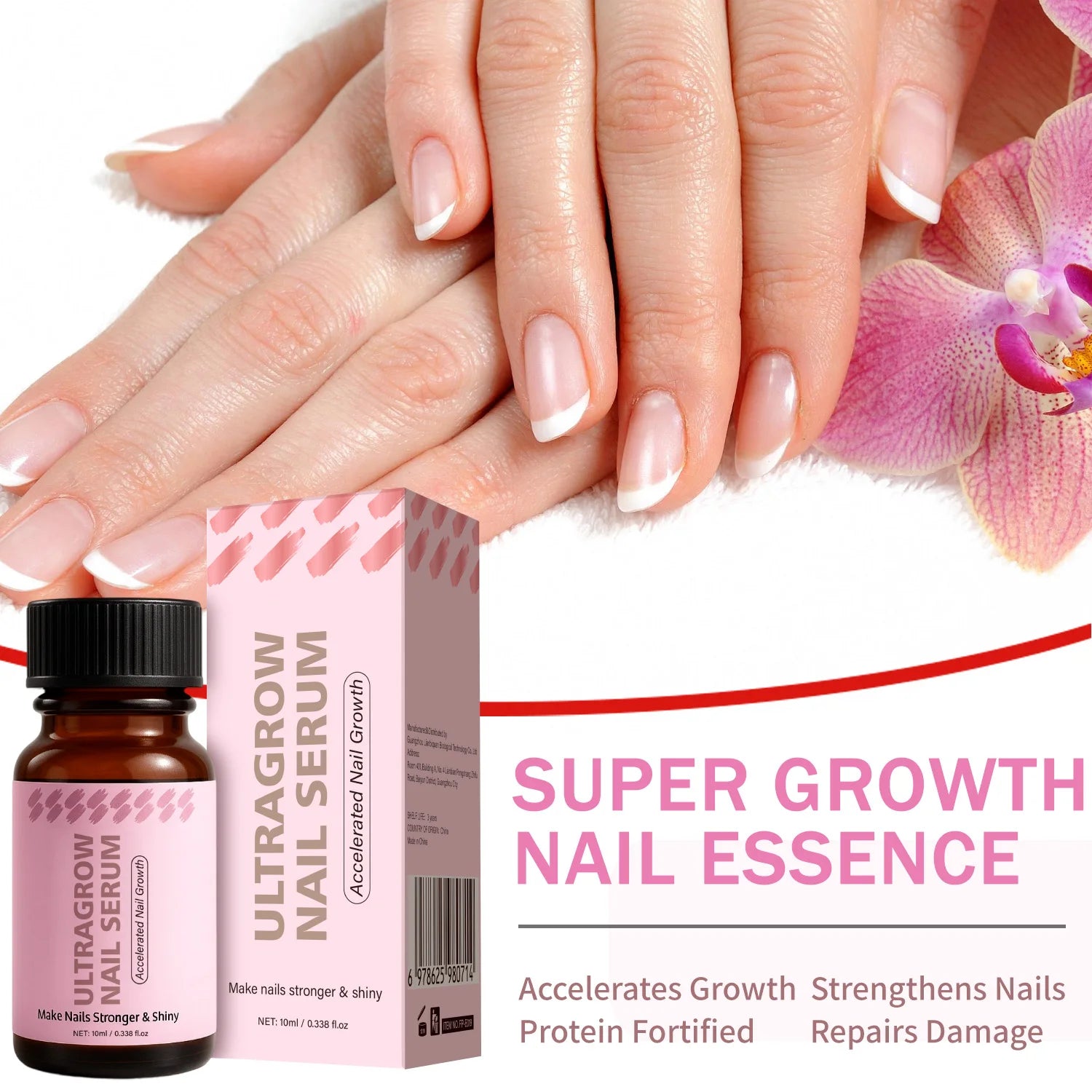 10ML UltraGrow Nail Serum for Growth and Strength with Keratin Complex Olive Oil & Vitamin E for Weak, Brittle, Splitting Nails