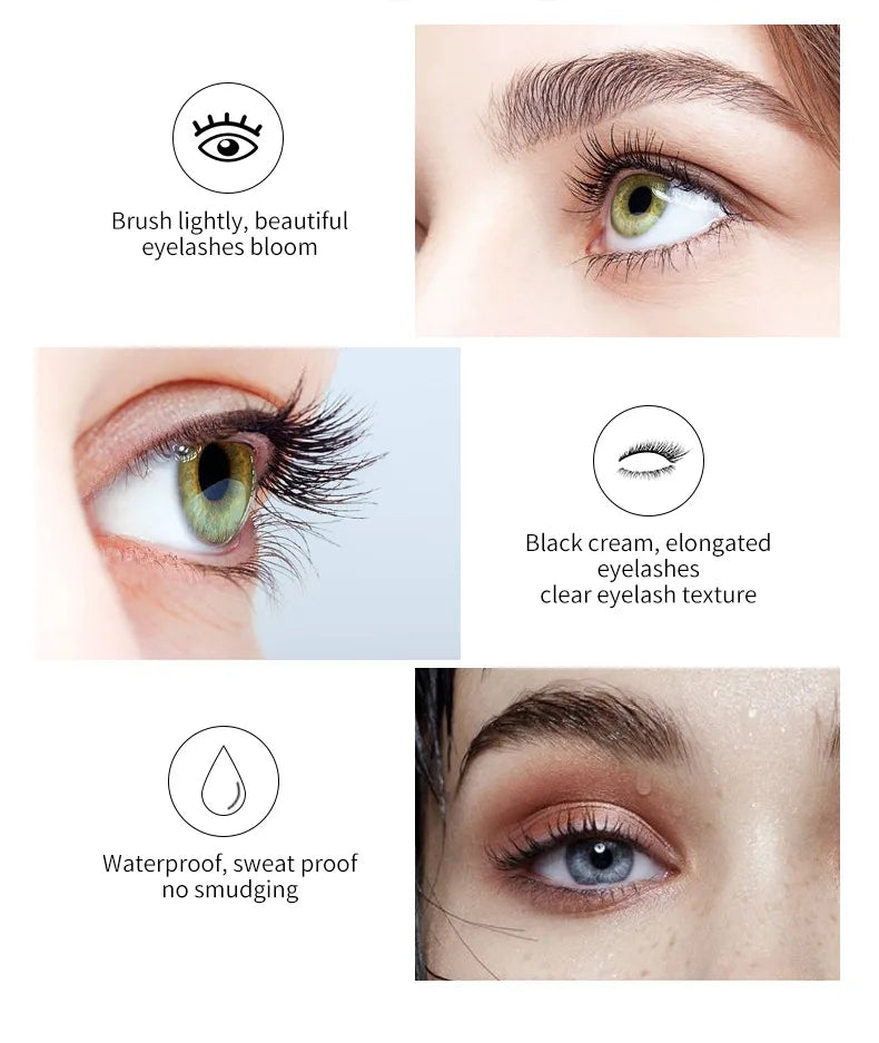 QIC Diamond Scepter Mascara 4D Silk Fiber Mascara Waterproof Eyelash Lengthen Natural Thick Curly Non Smudging Mascaras