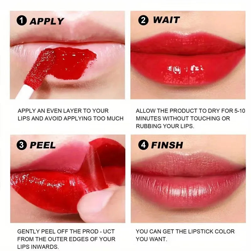 Red Peel-off Lip Gloss Natural Lip Dye Tattoo Tinted Lipstick Non-stick Cup Waterproof Matte Liquid Lipstick Makeup Cosmetics