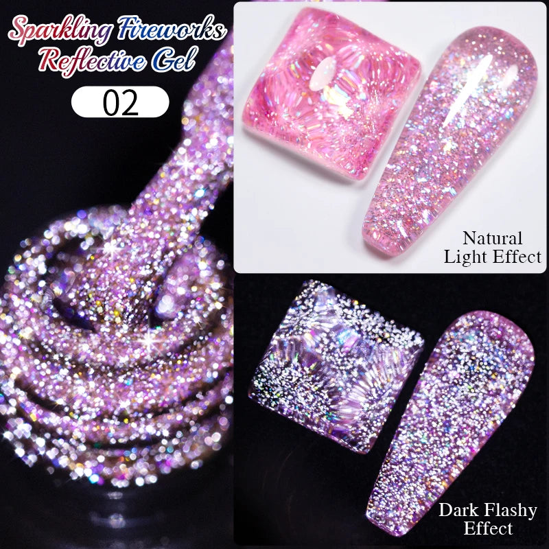 8ML Christmas Sparkling Reflective Diamond Glitter Liner Gel Nail Polish Soak Off UV Semi-Permanent Nail Art Varnish Manicure