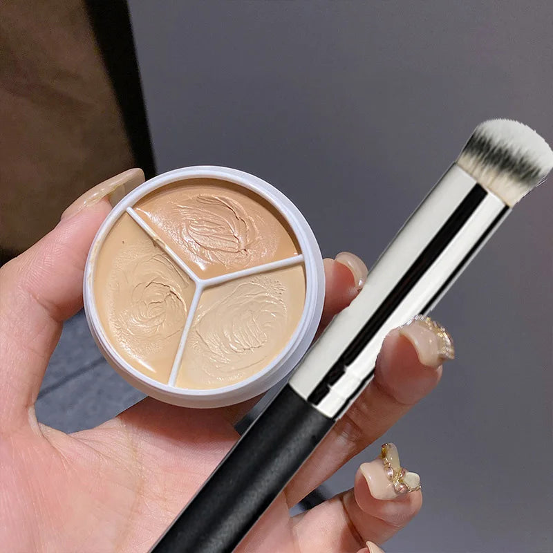 3/6-color Concealer Palette with/No Brush Cream Texture Moisturizer Concealer Modify Enhance Contours Lasting Makeup Waterproof