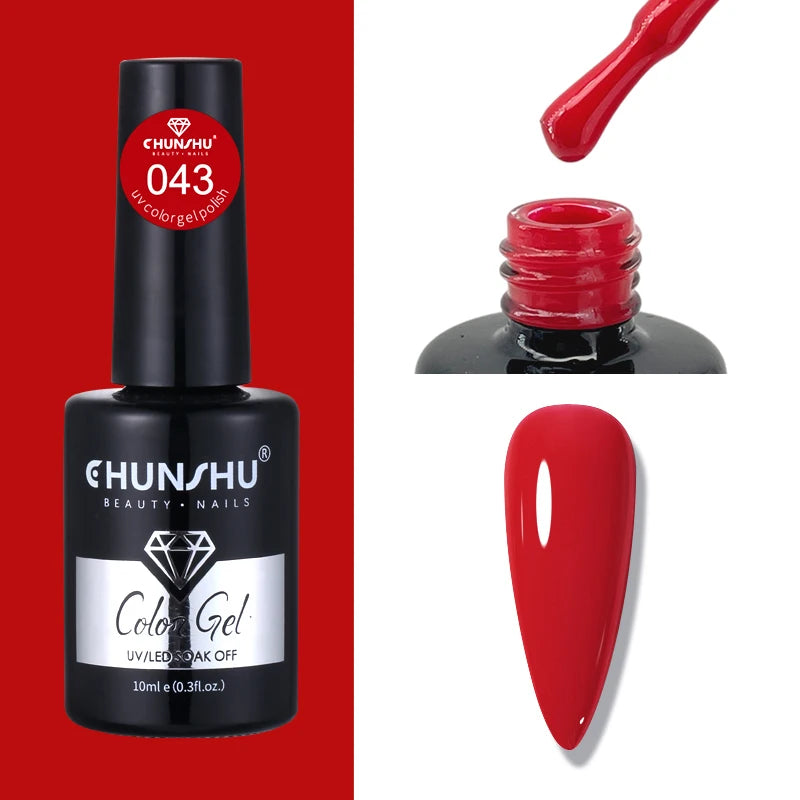 CHUNSHU 10ml Gel Nail Polish Soak Off Semi-Permanent Varnish Professional Salon UV LED Nails Art Gel No Smell All Seasons Colors