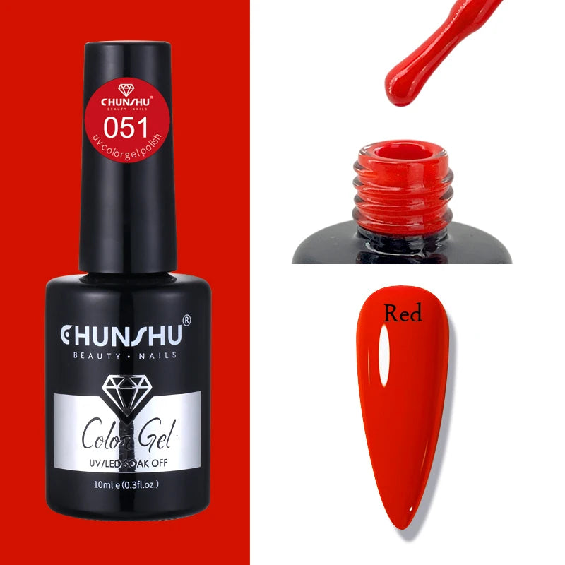 CHUNSHU 10ml Gel Nail Polish Soak Off Semi-Permanent Varnish Professional Salon UV LED Nails Art Gel No Smell All Seasons Colors