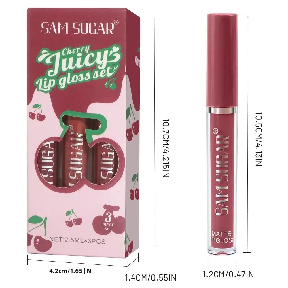 Velvet Matte Lip Gloss Liquid Lipstick Moisturizing Long Lasting Non Stick Cup Glaze Rich Color Set Sexy Fruit Juicy