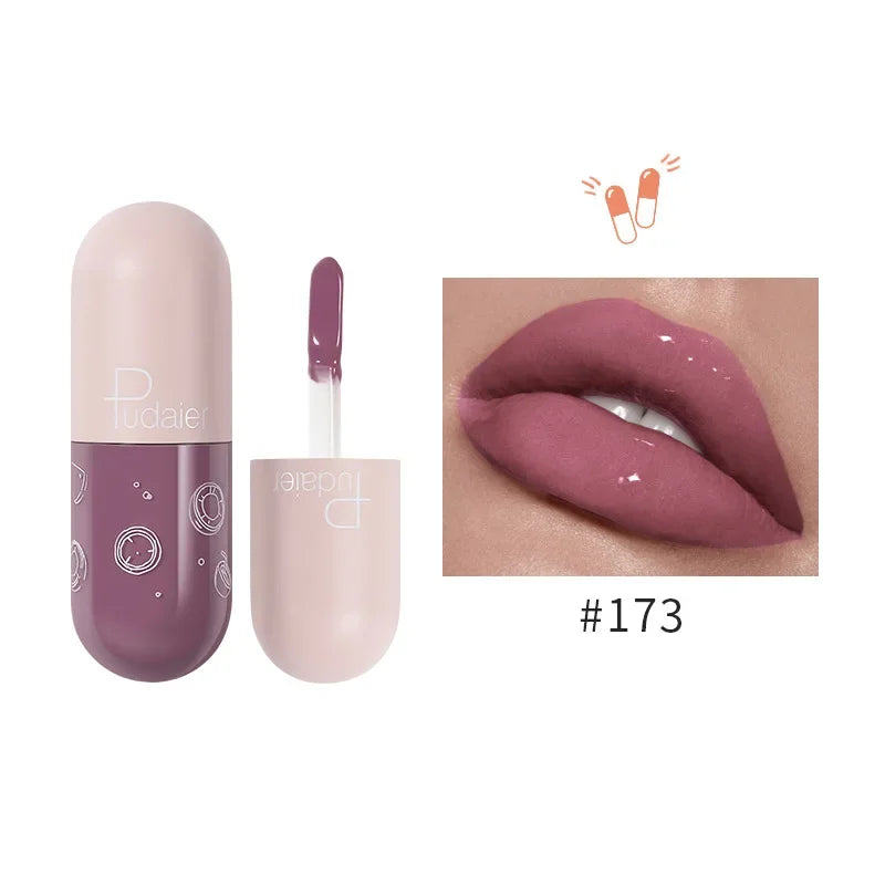 Mini Capsule Mirror Liquid Lipstick Lip Glaze Non-stick Cup Does Not Fall Color Lip Gloss Lip Stick Women Makeup