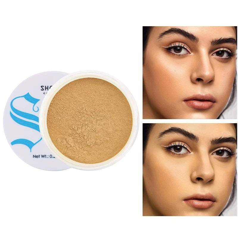 Loose Powder Honey Pearlescent Powder Makeup Powder Matte Finish Oil Control Waterproof Full Coverage Powder Foundation