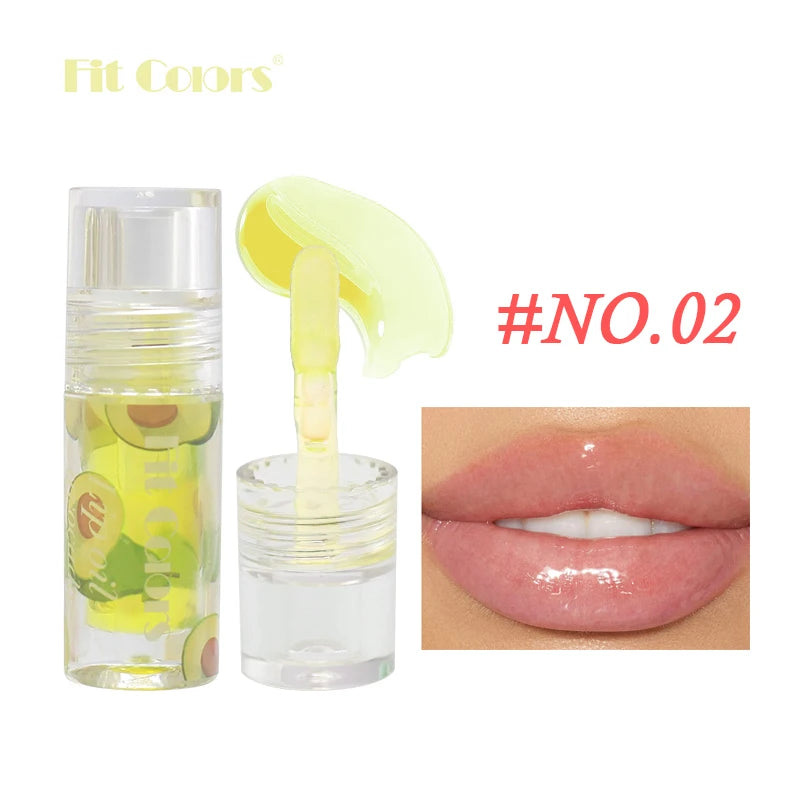 Hyaluronic Acid Lip Oil Plumping Gloss With Fruit Formula Hydrates Fades Lines For Lasting Mirror Effect Transparent Care