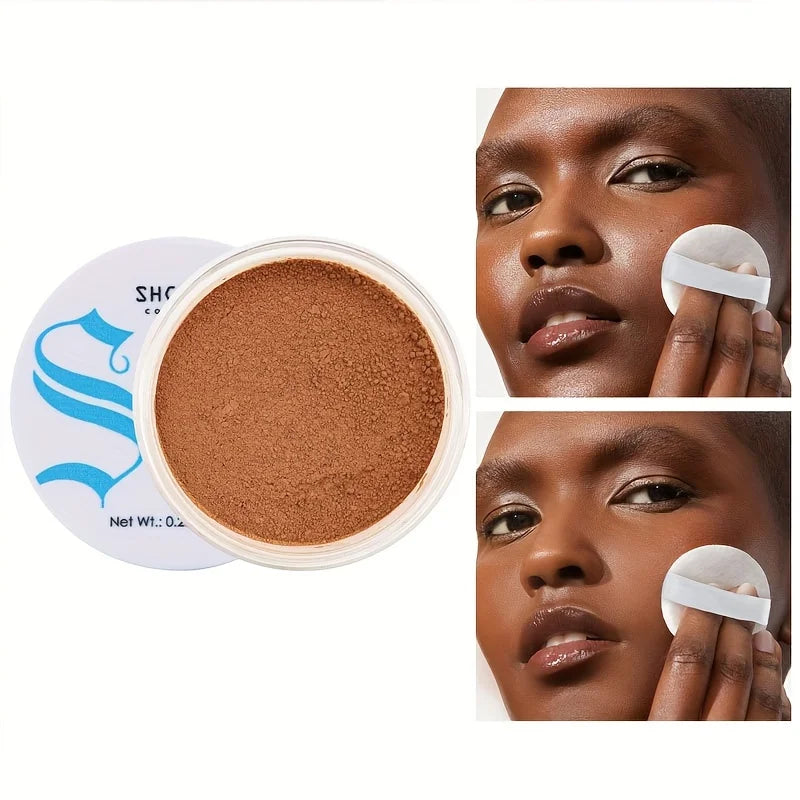 Loose Powder Honey Pearlescent Powder Makeup Powder Matte Finish Oil Control Waterproof Full Coverage Powder Foundation