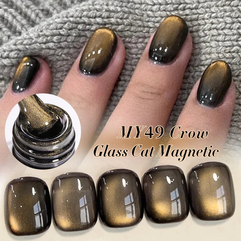 BORN PRETTY 10ml Black Glass Cat Magnetic Gel Nail Polish Silver Gold Glitter Semi Permanent Soak Off UV LED Gel Varnish