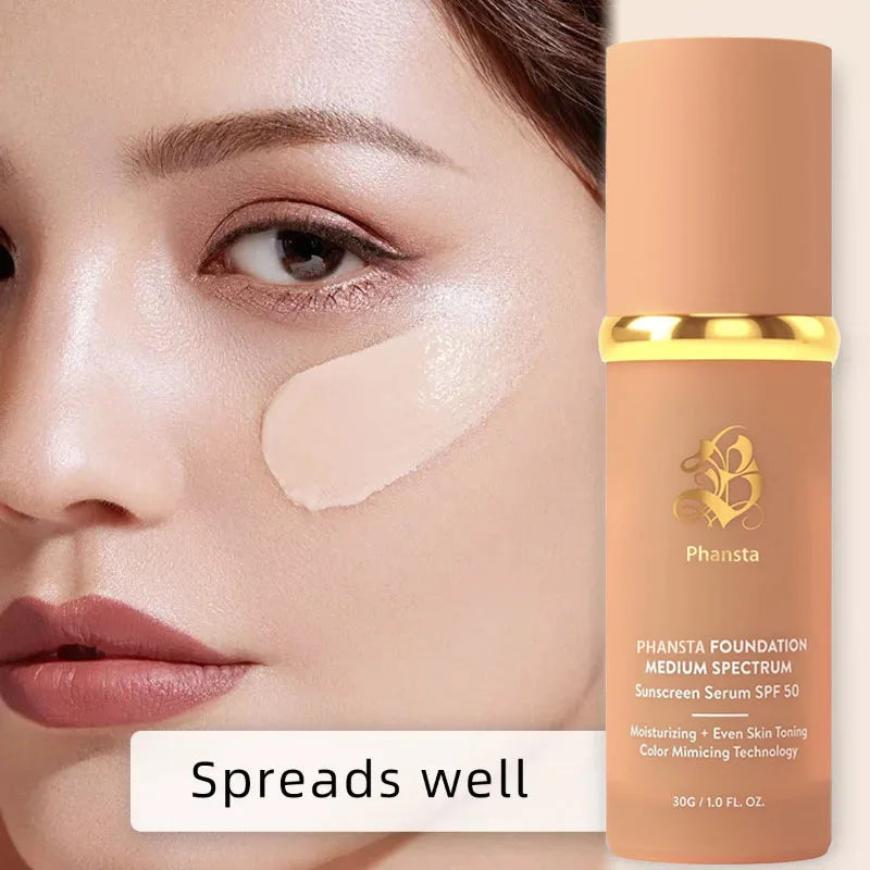 4-in-1 Liquid Foundation | Hydrating, Medium Full Coverage, SPF 50+, Long-Wearing, Waterproof, Natural Face Makeup