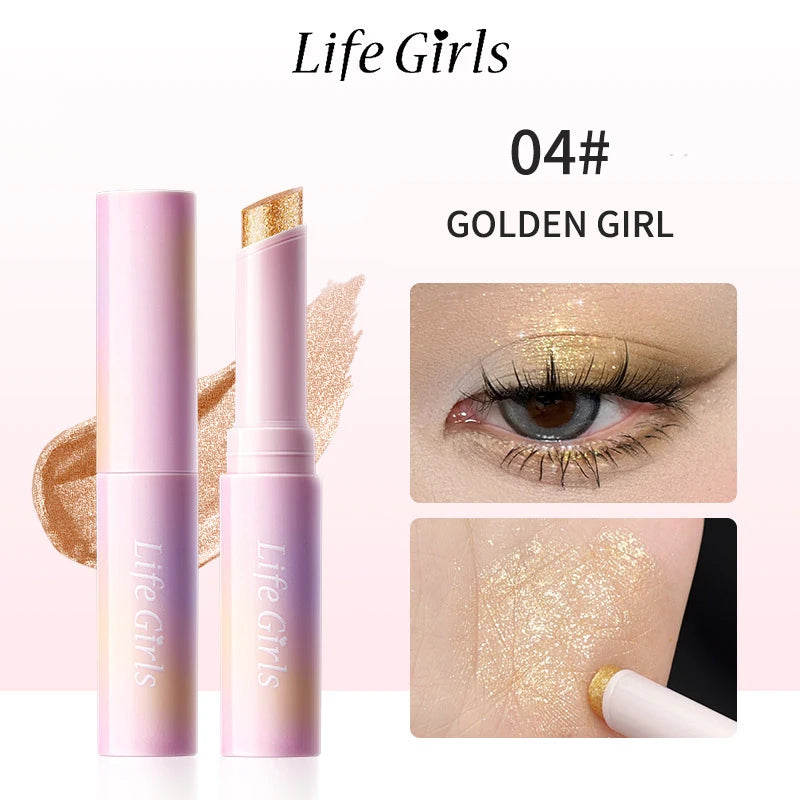 Water-Gel Eyeshadow Stick Is a Single-Swipe Makeup Highlighter Eyeshadow Stick with a Pearlescent Shimmer in Various Colors