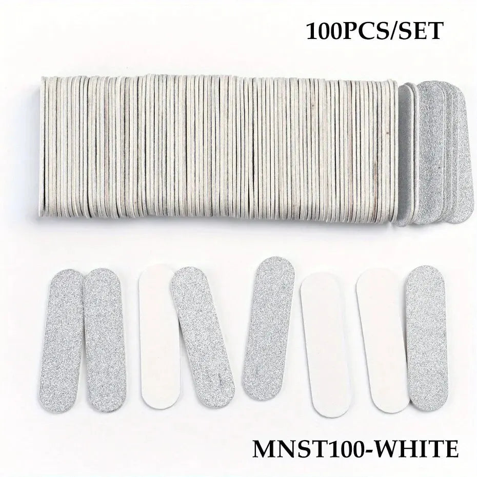 50/100pcs Double Side Nail Files Mini Wood Sanding Buffer Block Set For Gel Polish Manicure Pedicure Salon Nail Art Tools