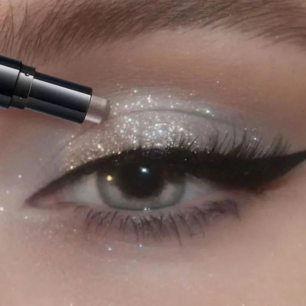 Dual-Ended Eyeshadow Stick, Matte & Shimmer, Waterproof Long-Lasting 3-Color Creamy Pencil, Smoky & Natural, Xmas Winter