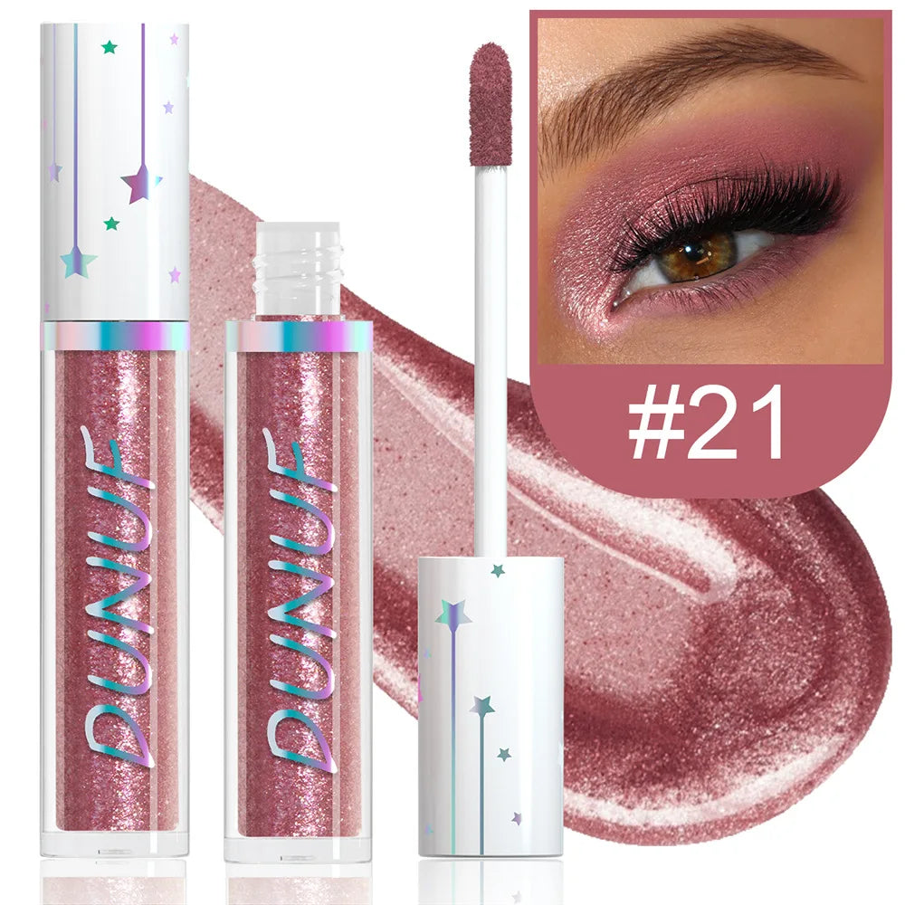 Metallic Liquid Eyeshadow Stick Brown Green Black High Gloss Pearlescent Glitter Eye Shadow Waterproof Stage Makeup Pigment