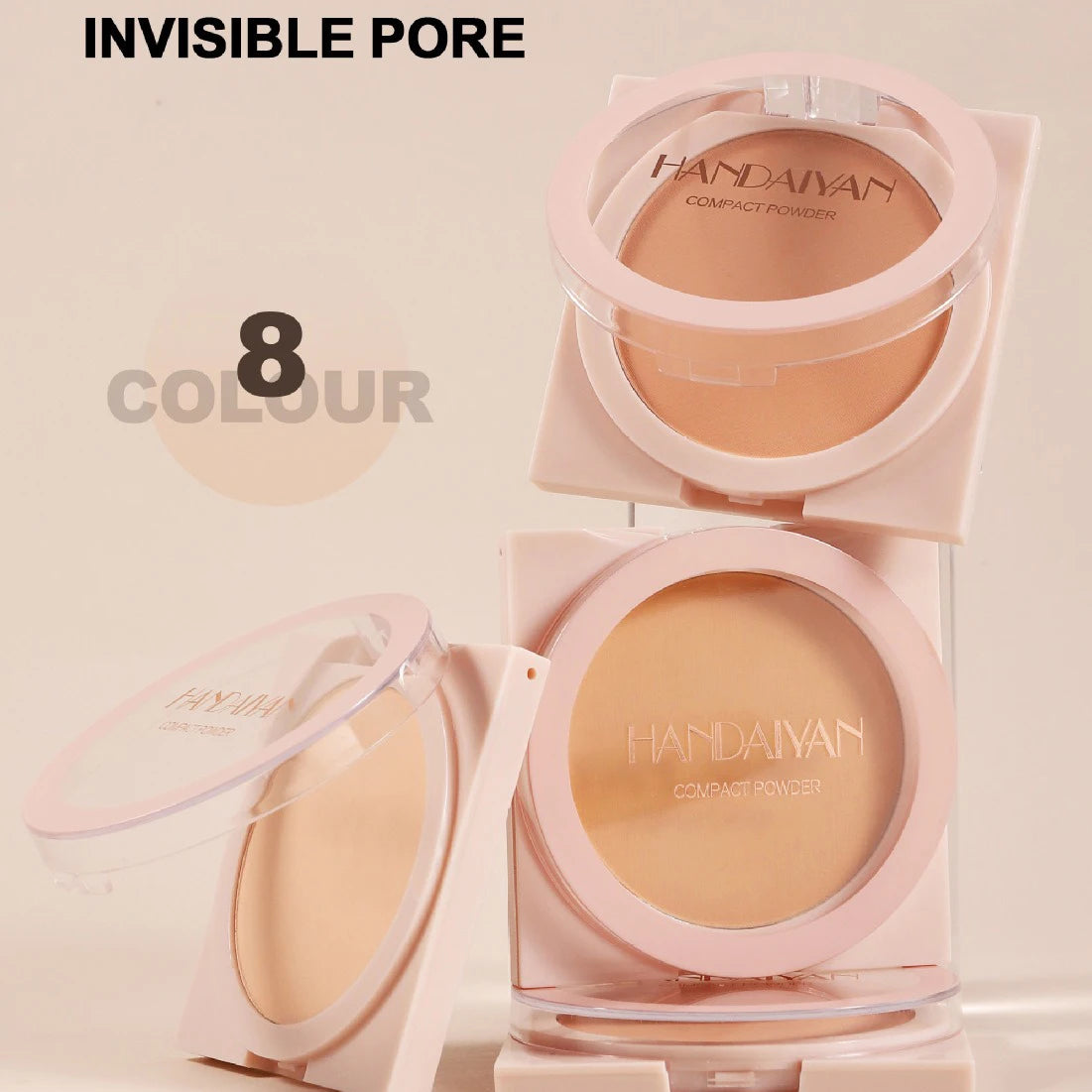 Wheat Powder Matte Finish Sweatproof Oil Control Dry Wet Dual-use Dark Skin Foundation Pressed Powder