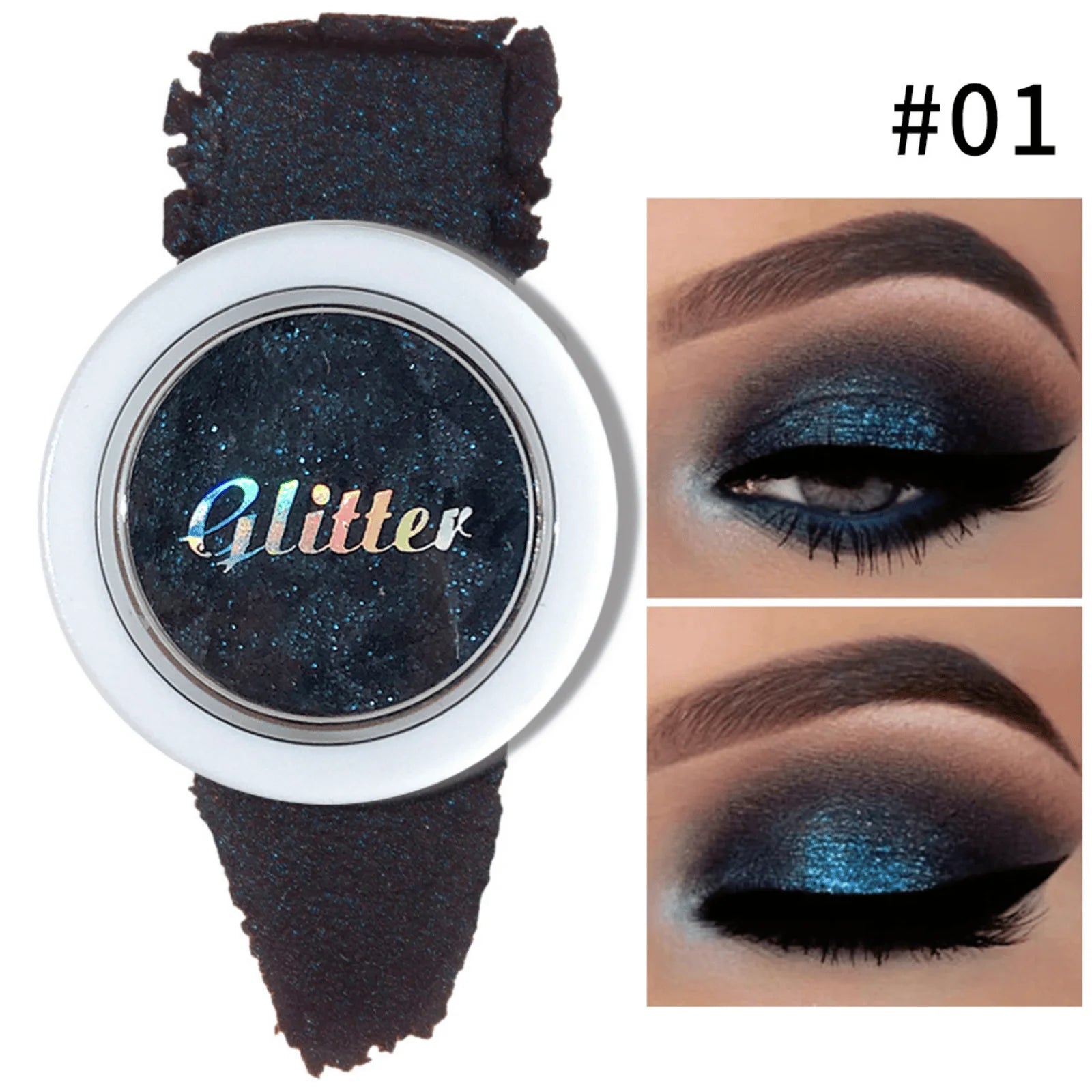 Glittery Single Color Eye Shadow 1PC Long-lasting Fine Powder Perfect for Creating Stunning Christmas Gift Makeup Looks