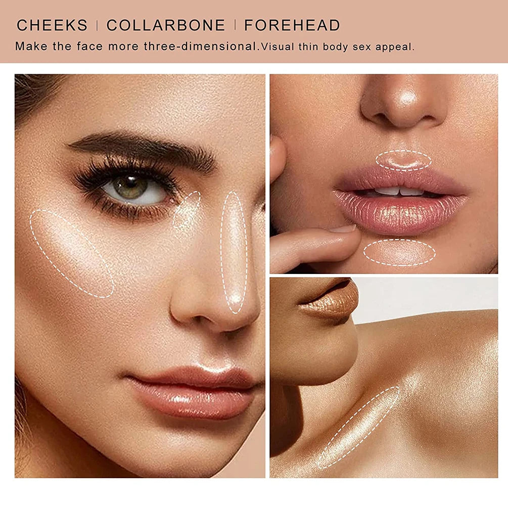 Magical Halo Highlighter Stick Glitter Contouring Bronzer For Face Shimmer Powder Highlight Corrector Contour Illuminator Makeup