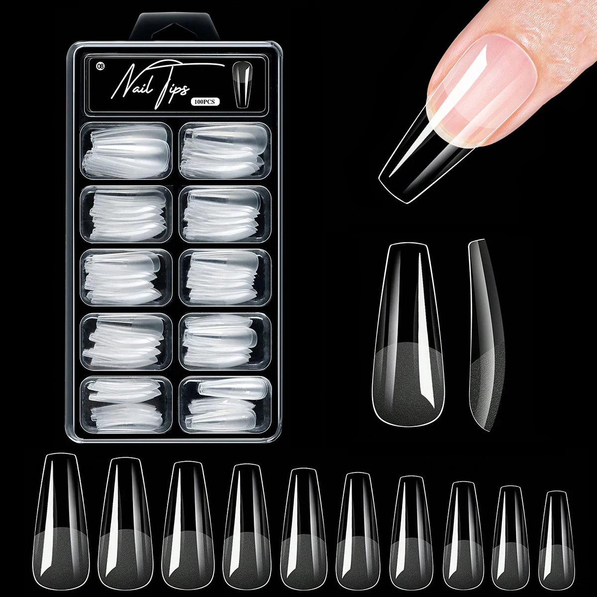 100/600Pcs Short Almond Nail Tips Soft Gel Nail Tips Full Cover False Nail Tips For Acrylic Nails Salon Home Press On Nails