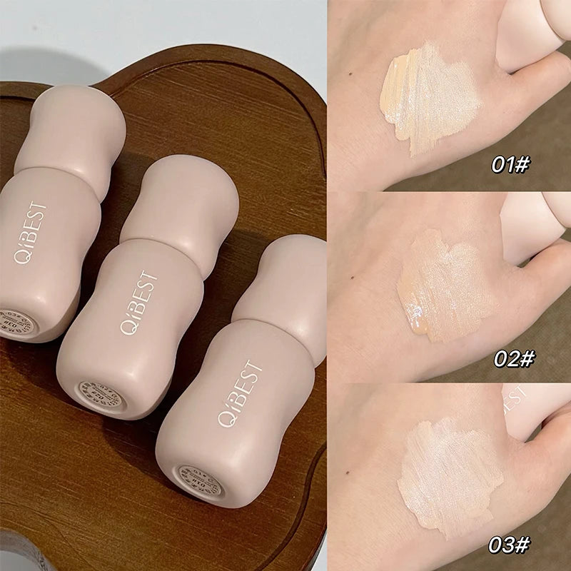 QIBEST Natural Liquid Concealer Cream Makeup 4 Colors Moisturizing Waterproof Cover Acne Dark Circles Face Base Korean Cosmetics