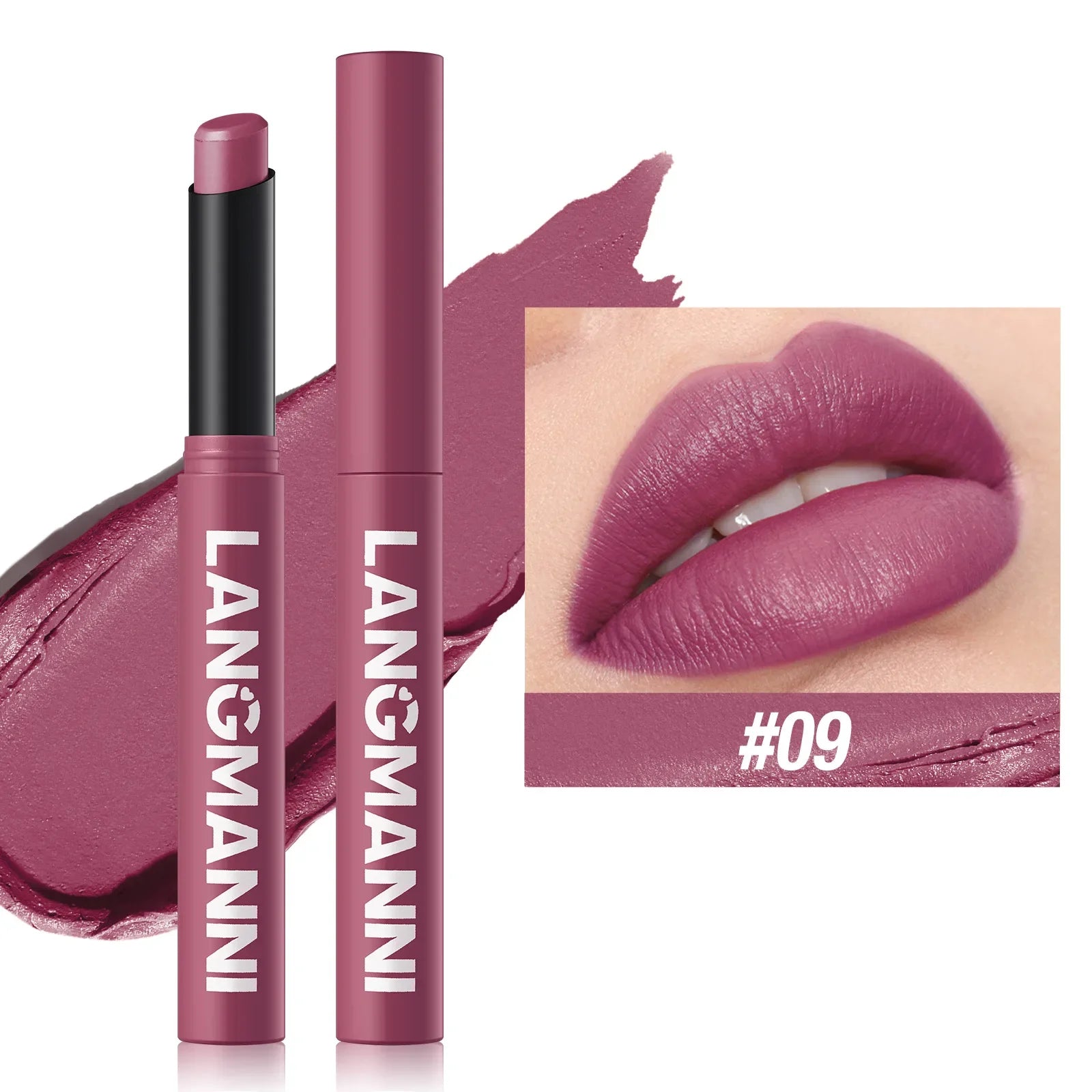 12 Color Matte Lipstick Non-Stick Cup Long-Lasting Velvet Finish Lipstick Pen Smooth Matte Lip Color Waterproof Non-Fading