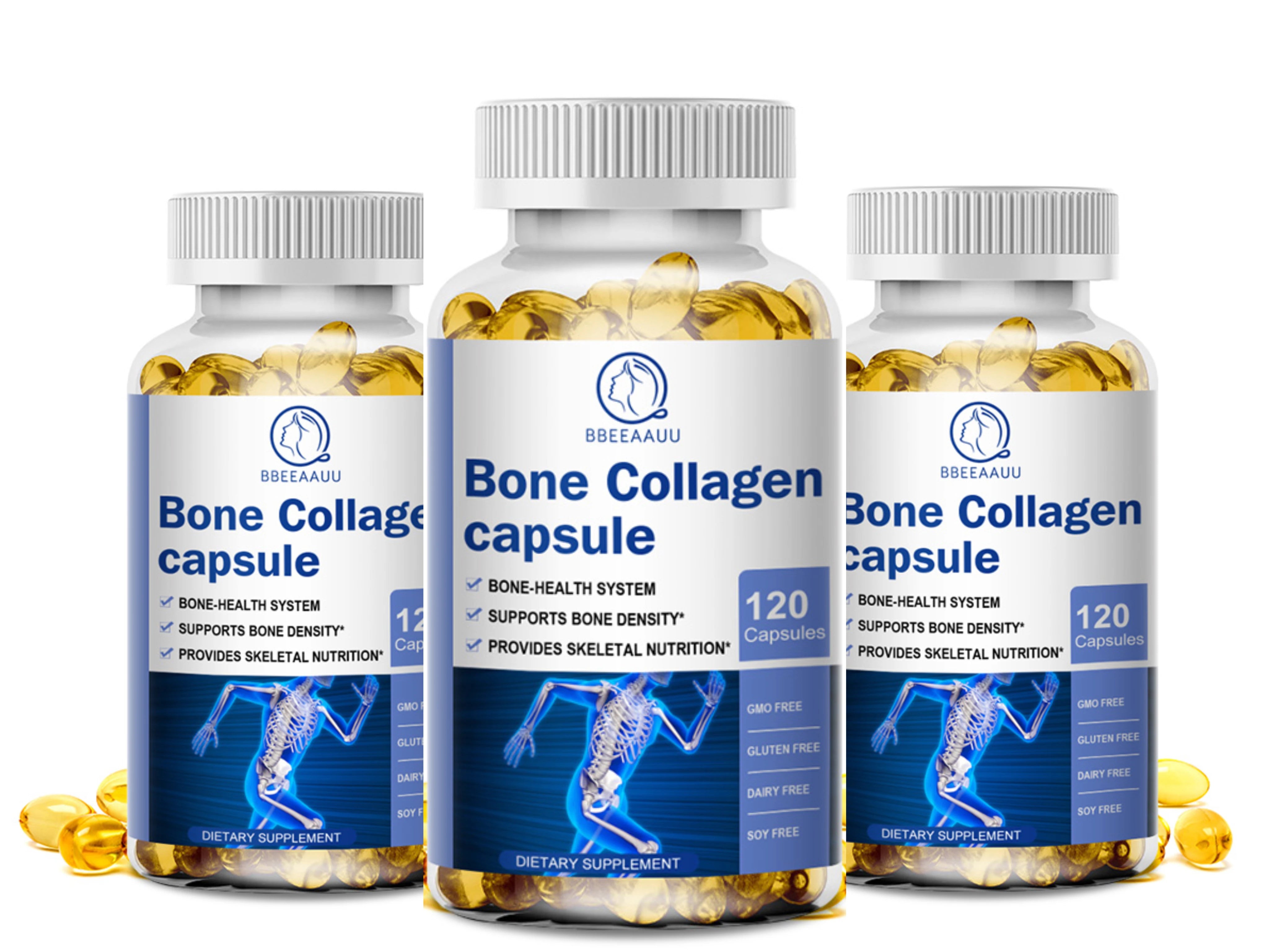 BBEEAAUU Collagen Bone Capsules for Joint Pain Bone Density Bone Growth Joint Collagen Calcium Absorption