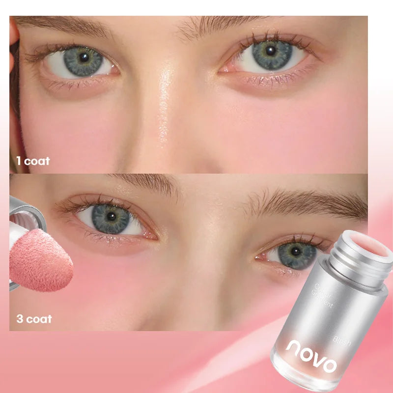 4-Color Liquid Velvet Blush, Water-Resistant & Stain-Resistant, Long-Lasting Blush For High-Pigment Color, Festive Makeup
