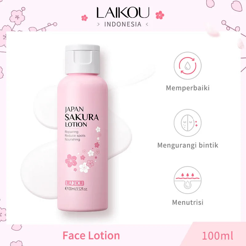 LAIKOU Sakura Face Lotion Moisturizing Essence Shrink Pores Repairing Improve Skin Elasticity 100ML