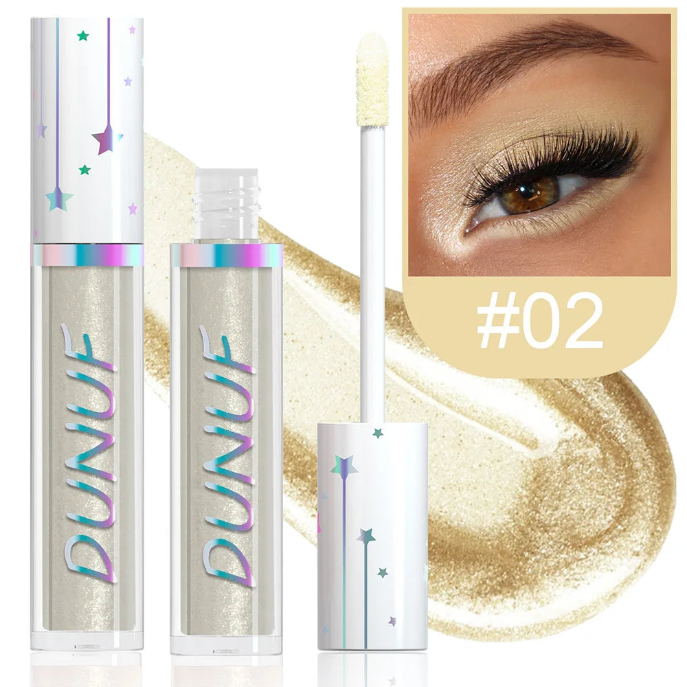 Metallic Liquid Eyeshadow Stick Brown Green Black High Gloss Pearlescent Glitter Eye Shadow Waterproof Stage Makeup Pigment