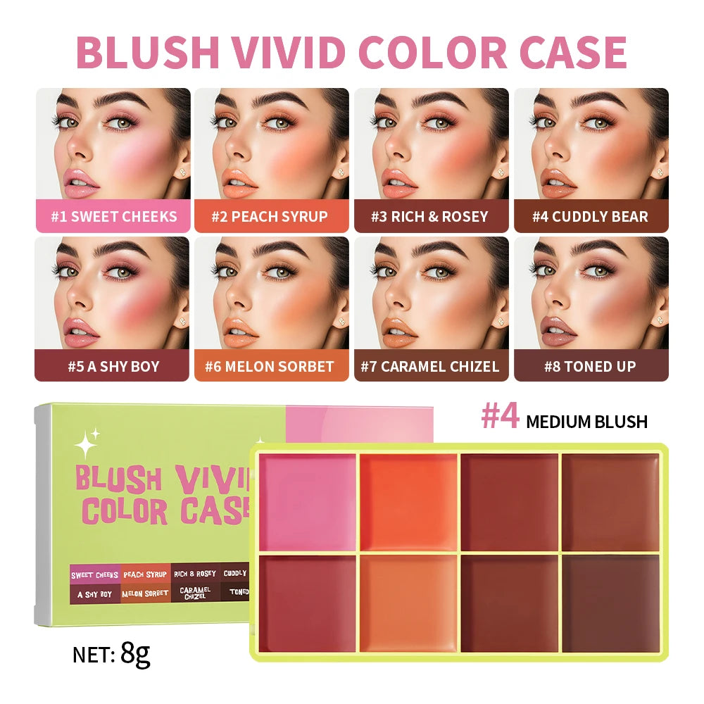 8Colors Highlight/Brow/Blush Palett Enhance Facial Three-dimensional Makeup Shimmer Waterproof Makeup Tool Cosmetic
