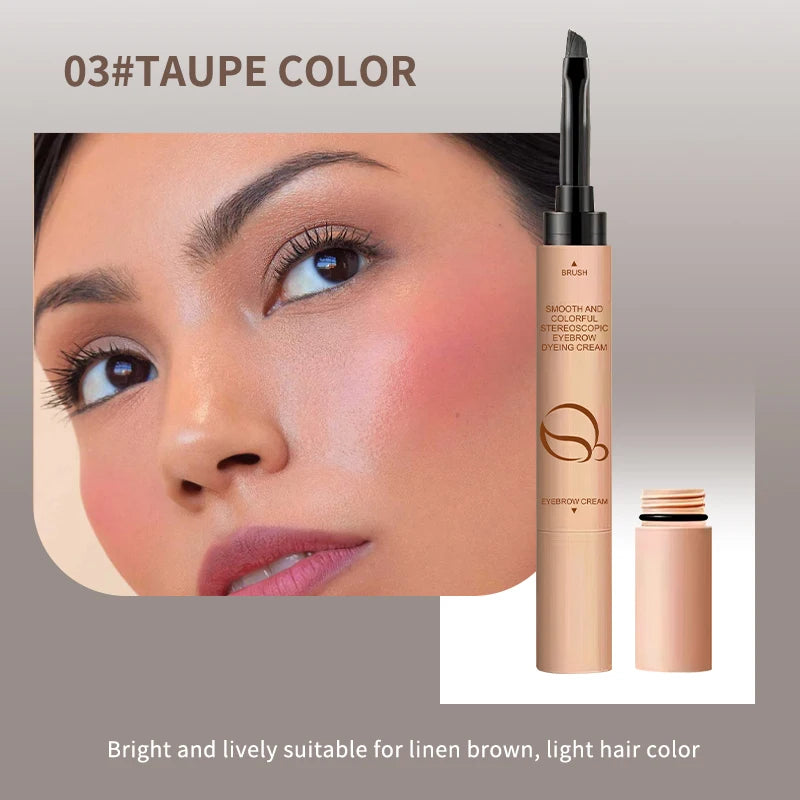 OCHEAL 2 In 1 Eyebrow Dyeing Cream 3 Colors Waterproof Tinted Long-lasting Eyebrow Stamp Pencil Pomade Makeup Cosmetics