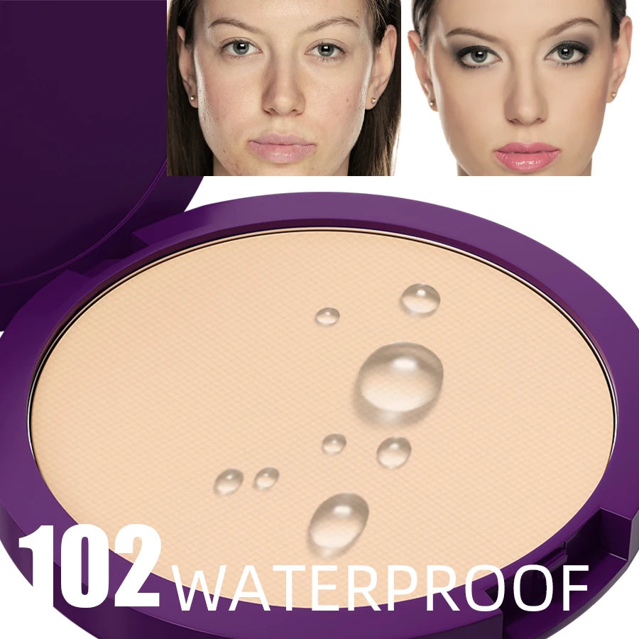 5 Colors Matte Full Natural Coverage Pressed Powder Oil Control Weightless Finishing Powder Foundation Makeup Concealer Cosmetic