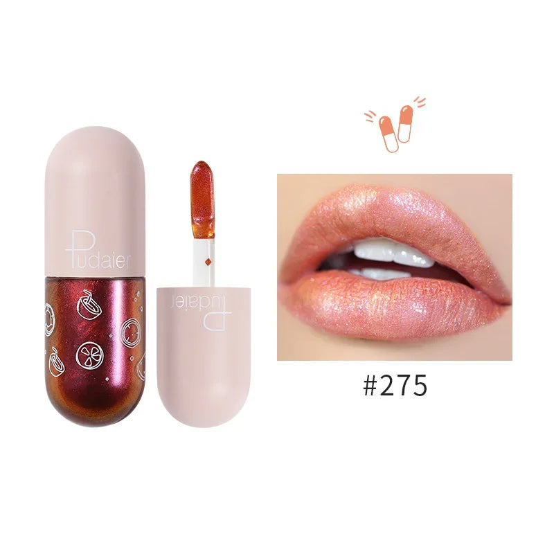 Mini Capsule Mirror Liquid Lipstick Lip Glaze Non-stick Cup Does Not Fall Color Lip Gloss Lip Stick Women Makeup