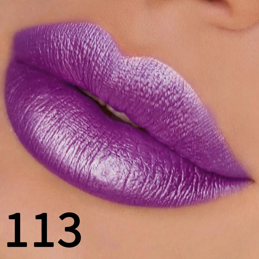 19 colors glitter lipstick hydrating red pink sparkling shine lip color highly pigmented lip tints metallic finish lip makeup
