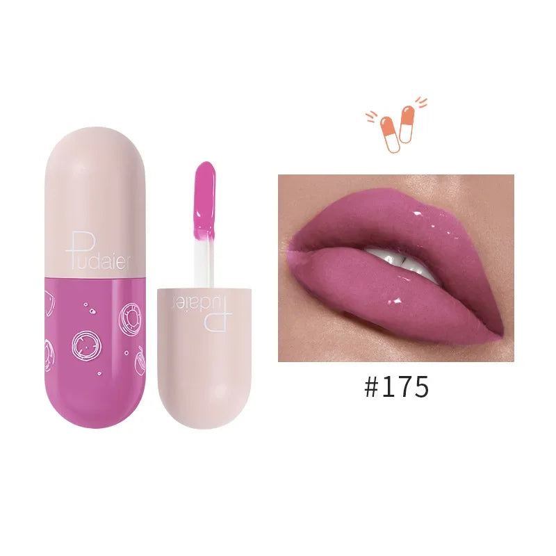Mini Capsule Mirror Liquid Lipstick Lip Glaze Non-stick Cup Does Not Fall Color Lip Gloss Lip Stick Women Makeup