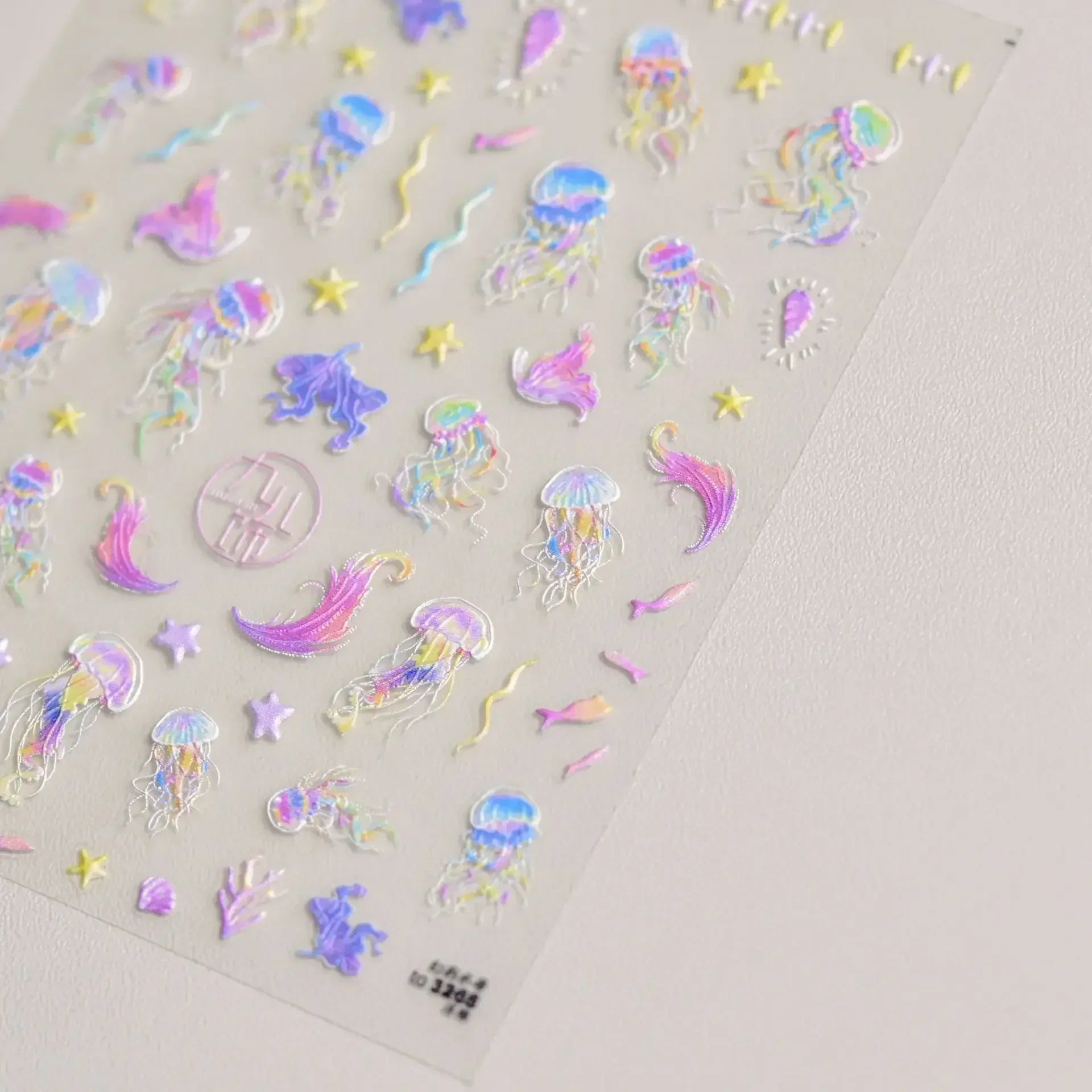 Goldfish Cavort Water Grass Lotus Flower Leaf Brocaded Carp Koi Ripple Droplet Water Bubbles 5D Nail Art Stickers Manicure Decal