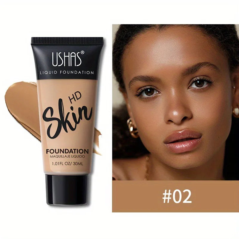 USHAS Concealer Matte Liquid Foundation Brightening Long-lasting Moisturizing Oil Control Waterproof Skin Natural