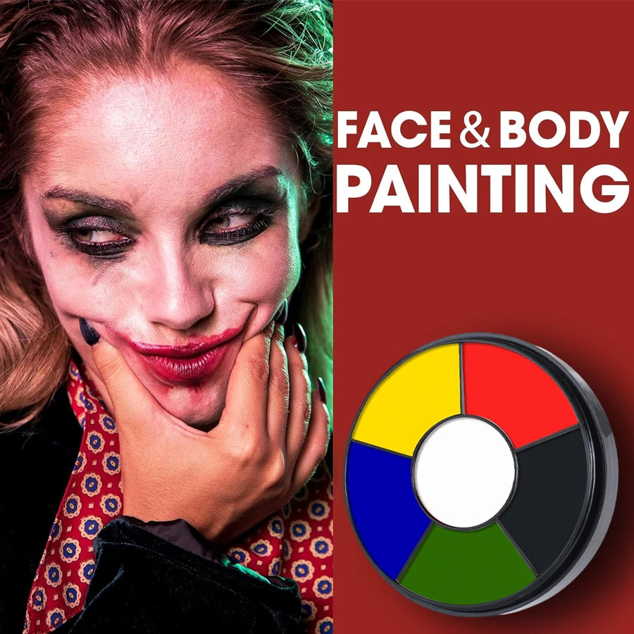 6-Color Blood Stasis Palette, Halloween Face Painting, Body Painting, Zombie, Vampire, Monster Dressing, Professional Special Effects Oil Paint, Not Easy to Dry