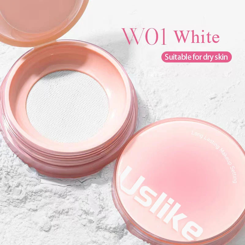 Pink Glitter Setting Powder 4 Color Long Lasting Oil Control Pearlescent Natural Face Matte Shimmer Loose Powder Makeup Cosmetic