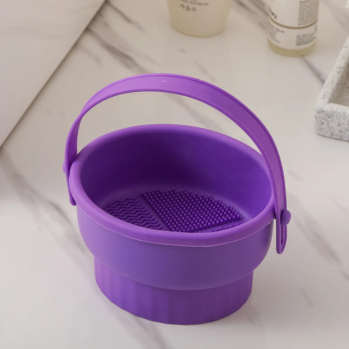 New Makeup Brush Cleaning Bowl Silicone Powder Pouch Storage Rack Beauty Egg Cleaning Artifact Drying Tool
