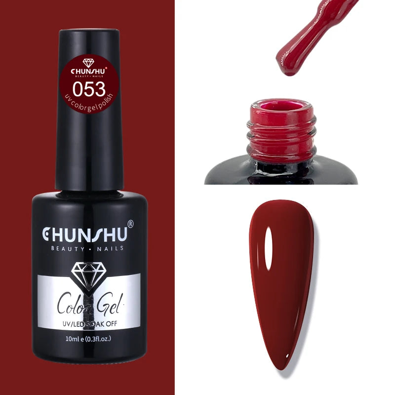 CHUNSHU 10ml Gel Nail Polish Soak Off Semi-Permanent Varnish Professional Salon UV LED Nails Art Gel No Smell All Seasons Colors