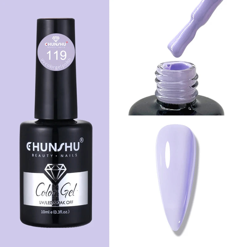 CHUNSHU 10ml Gel Nail Polish Soak Off Semi-Permanent Varnish Professional Salon UV LED Nails Art Gel No Smell All Seasons Colors