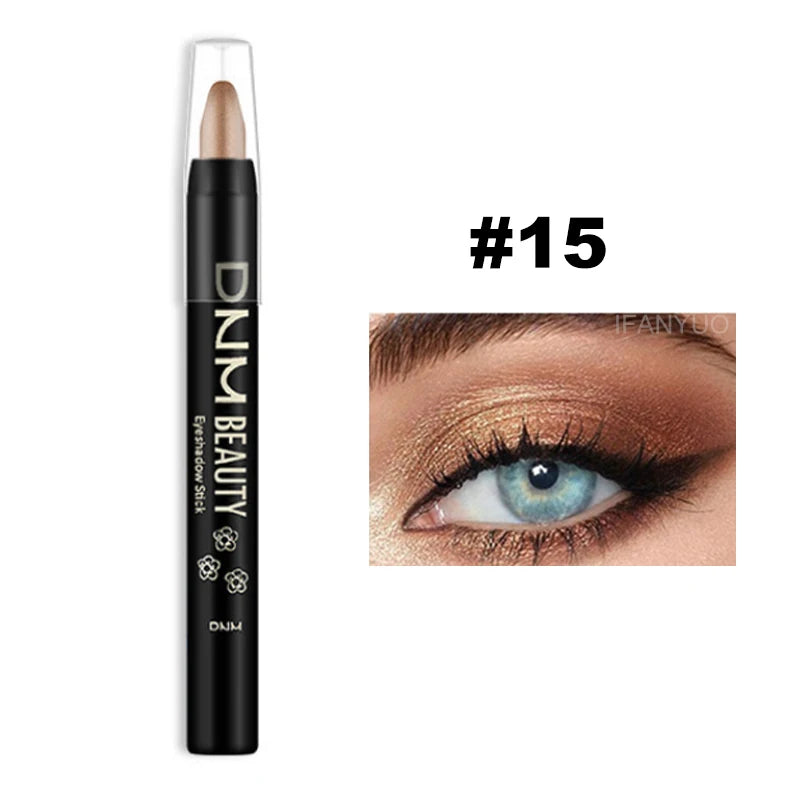 16 Colors Pearlescent Eyeshadow Sticks High Pigmented Eyeshadow Pencil Glitter Waterproof Long-Lasting Eye Makeup Non-Smudged