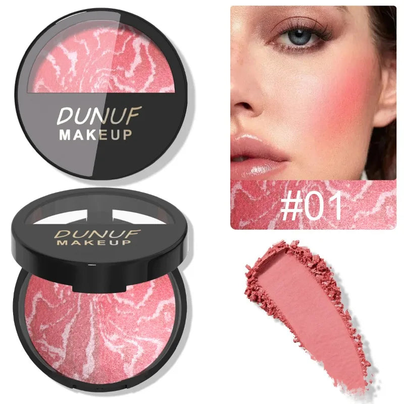 3 Color Natural Blush Bake Powder Palette Matte Blush Lightweight Breathable Makeup Contouring Cheek Redness Correcting Powder