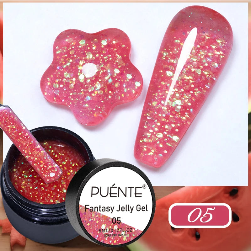 PUENTE Sparkle Platinum Gel Nail Polish 5ML Shiny Gold Silver Glitter Painting Gel Drawing Semi Permanent Varnish For Manicure