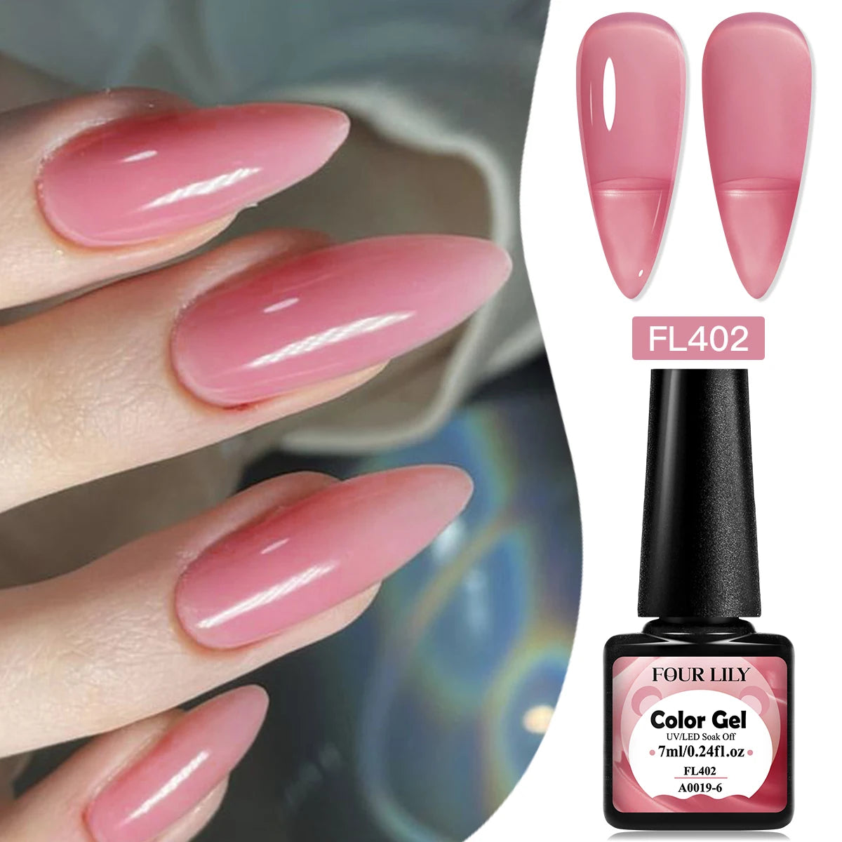 FOUR LILY 7ml Nude Pink Jelly Nail Gel Polish 12 Colors Semi Permanent Soak Off UV LED Gel Polish Nail Art Painting Gel Varnish