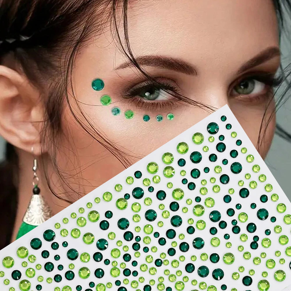 1pc Red Face Gems Jewels Rhinestone Stickers Self Adhesive Gems Stickers DIY Bling Jewel Crystal Sticker for Hair Face Eyes Body