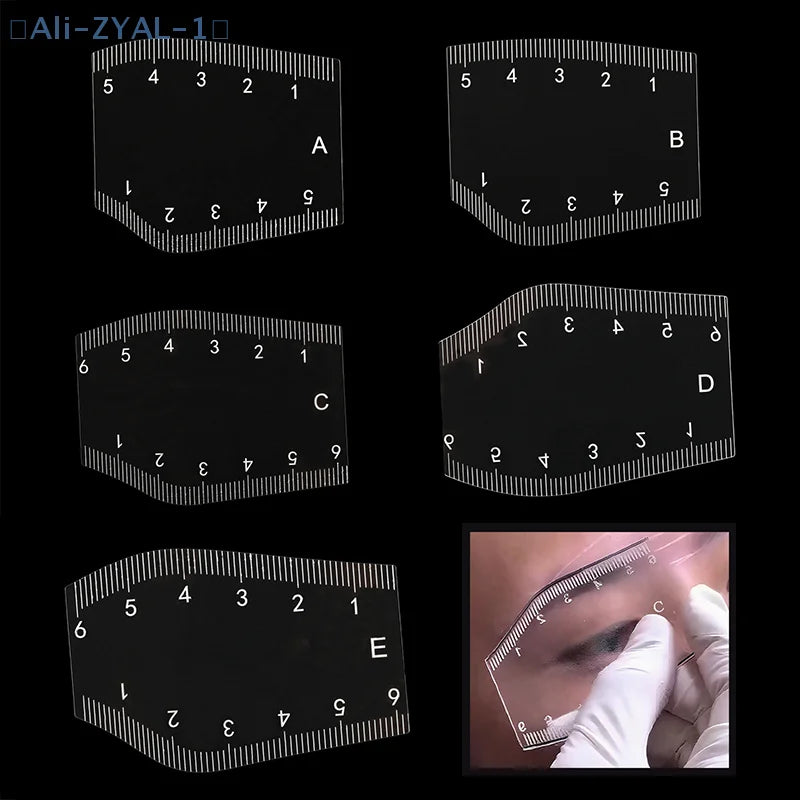 【ZYAL-1】5Pcs Durable Brow Shaping Stencil Shaping Portable Instant Brow Shaper Drawing Eyebrow Design Ruler Gift