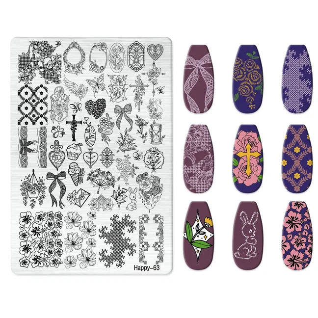 Maple Leaf Nail Stamping Plates Autumn Winter Leaves Design Polish Stencil Nail Printing Stamp Image Manicure Mold Stencil Tool