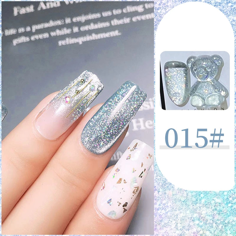 15ml Super Reflective Flash Disco Nail Gel Polish Relective Glitter Semi Permanent Nail Art Varnish For Manicures